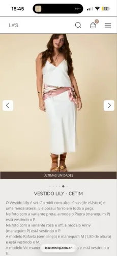 LA?s clothing vestido Lily cetim