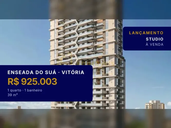 Enseada do Suá: Studio Moderno com Academia e Espaço Gourmet!