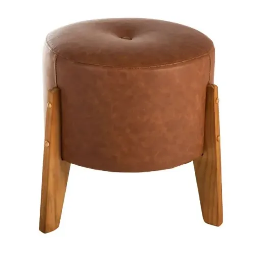 Puff Texas Decorativo Suporta até 120 Kg - Marrom/Off White
