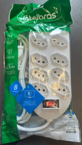 Protetor Eletrônico / Filtro de Linha Intelbras EPE 1008+ (8 Tomadas) - Novo Lacrado