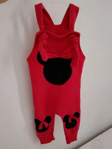 Jardineira de moletom Minnie 1 ano 