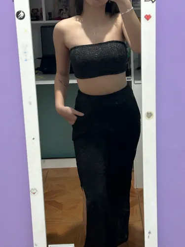 Conjunto de glitter preto