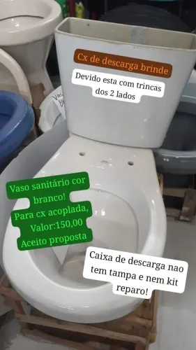 Vaso sanitario branco para cx acoplada! Não Aceito proposta