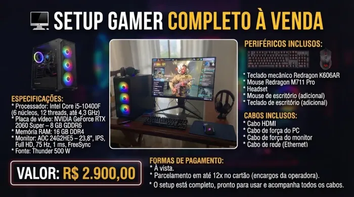PC GAMER COMPLETO (SÓ JOGAR)