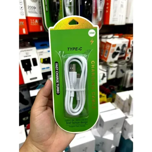 Cabo USB Tipo-C 35W Turbo Carregamento Rápido.