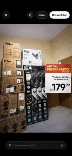 Ventilador 50cm Wap mesa e parede