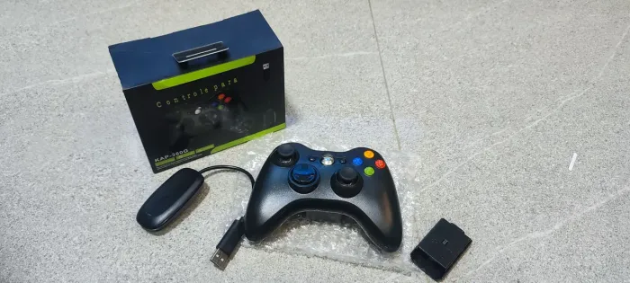 Controle sem fio Xbox 360, pc, ps3 + case de por pilhas