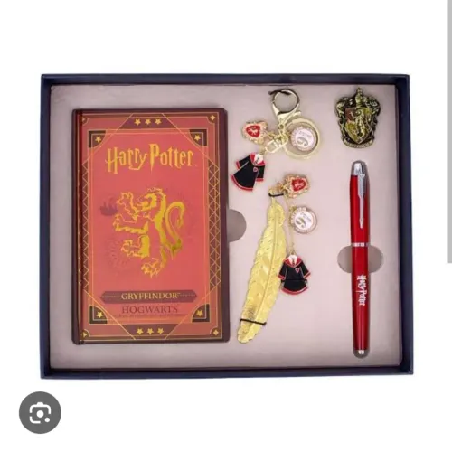 kit caderno e caneta com chaveiro casas HarryPotter