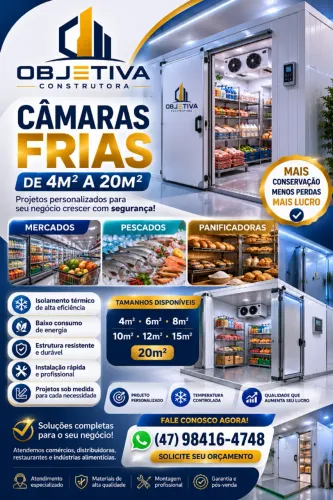 Câmara Fria Modular Sob Medida para Refrigeração Comercial
