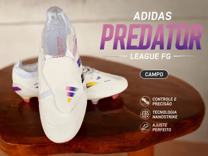 CHUTEIRA DE CAMPO PREDATOR LEAGUE COM LÍNGUA DOBRÁVEL