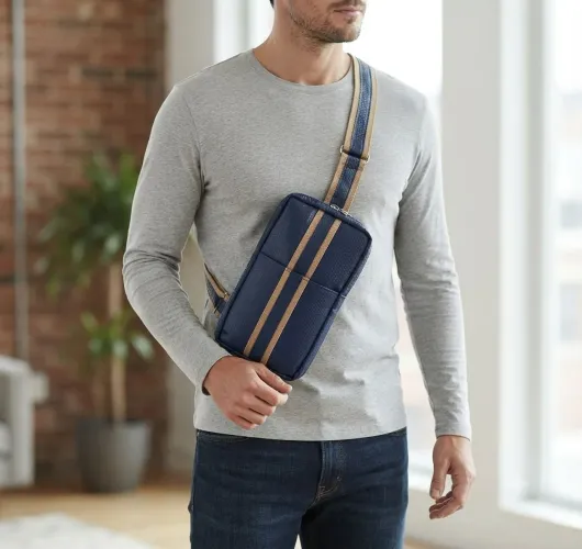 Bolsa transversal masculina