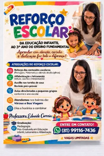 Aulas de Reforço escolar 