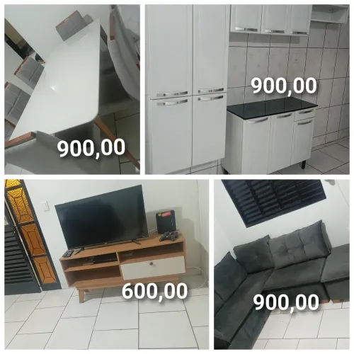 Mesa, sofá, rack, armário ( todos sem detalhes)