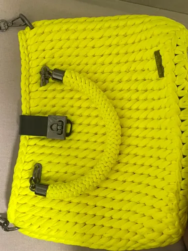 Bolsa feita a mão amarela (NUNCA USADA)