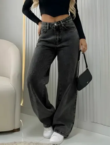 Calça wide leg jeans