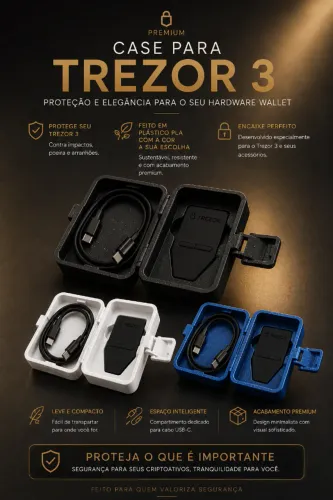 Case rígida para Trezor hardware wallet Safe 3