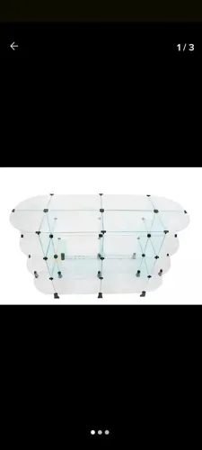 Balcao oval de vidro