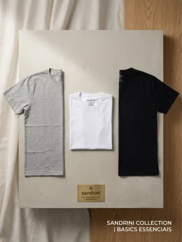 Camisetas Algodão Dia Dia Sandrini Básica Conforto