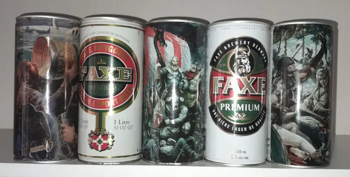 Latas de cerveja faxe