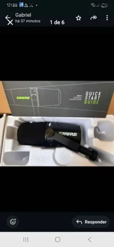 Microfone Digital para Podcast Shure MV7+*