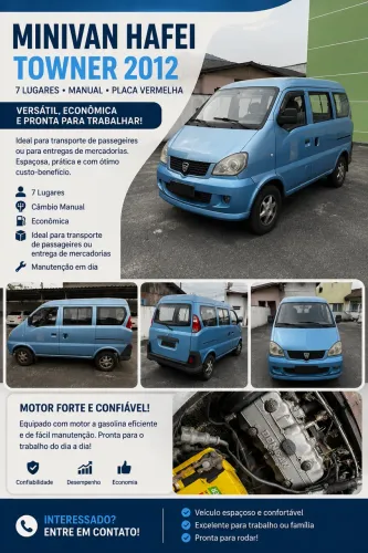Hafei Towner Passageiro 1.0 8V 48cv 7L 5P 2012