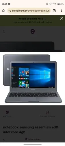 Notebook SAMSUNG Essentials E30 Intel Core I3 4GB 