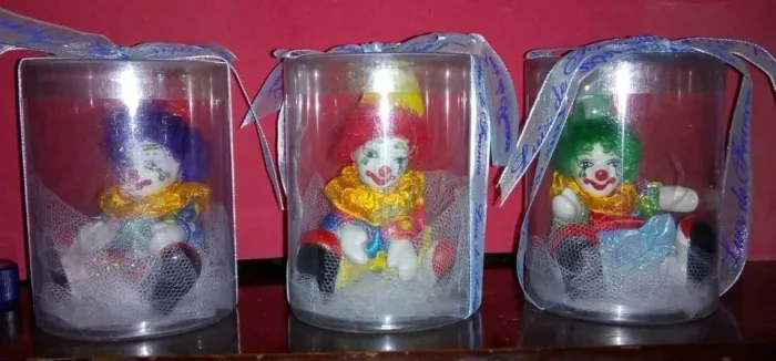 PALHAÇO PARA LEMBRANÇA DE ANIVERSARIO COM CABEÇA, MÃOS E PÉS EM PORCELANA R$3,00 UNID - 2