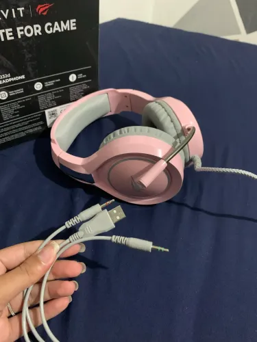 ? Headset fone Gamer Havit Rosa NOVO (Nunca usado)