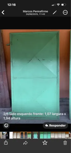 Portão de Chapa Metálica Reforçado (2 Folhas) - Ótimo Estado!