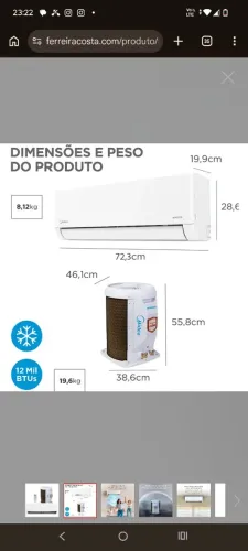 Ar condicionado inverter 12 mil BTUs Midea Nunca usado