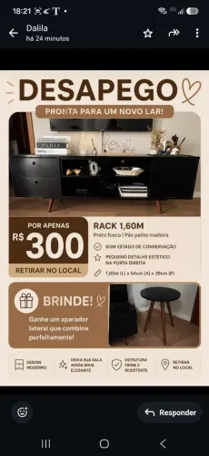 Rack com gavetas
