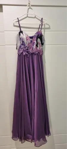 VESTIDO DE FESTA ROXO LONGO