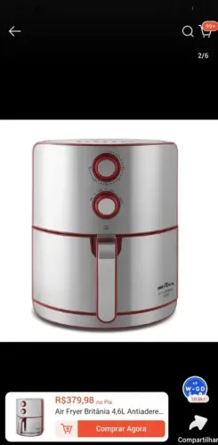 fritadeira AirFryer 4,6 litros