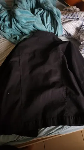 Jaqueta Jeans Preta Manga Longa