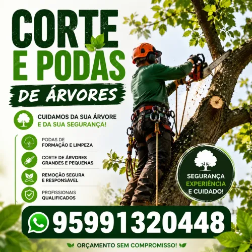 Podagem de árvores com motosserra
