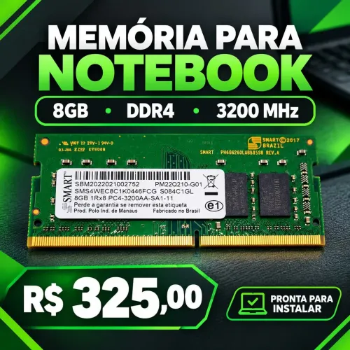 Memória p/ NOTEBOOK DDR4 de 8Gb