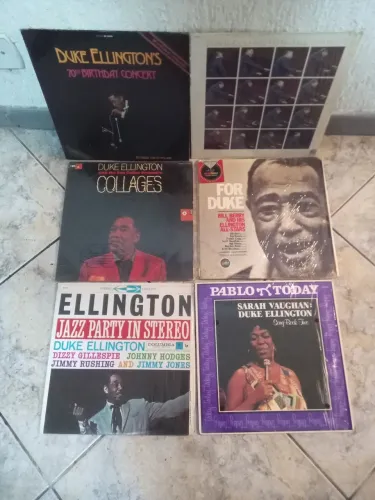 Lote 6 LPs discos vinil importados Jazz Duke Ellington um duplo