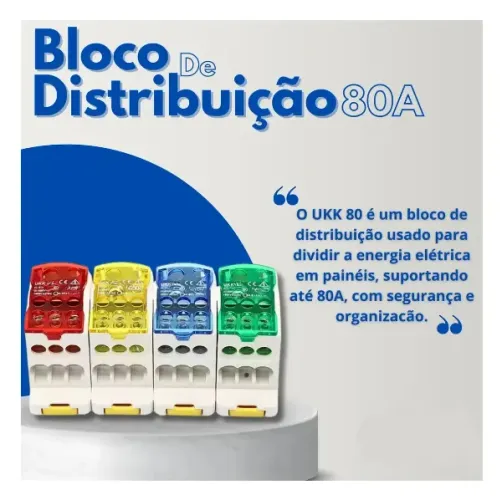 Bloco De Distribuição Modular Ukk 80a 1 Entrada E 6 Saídas