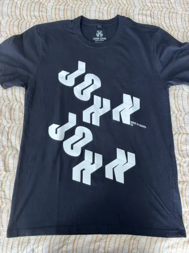 Camiseta John John Preta Masculina Estampada Tamanho P Original