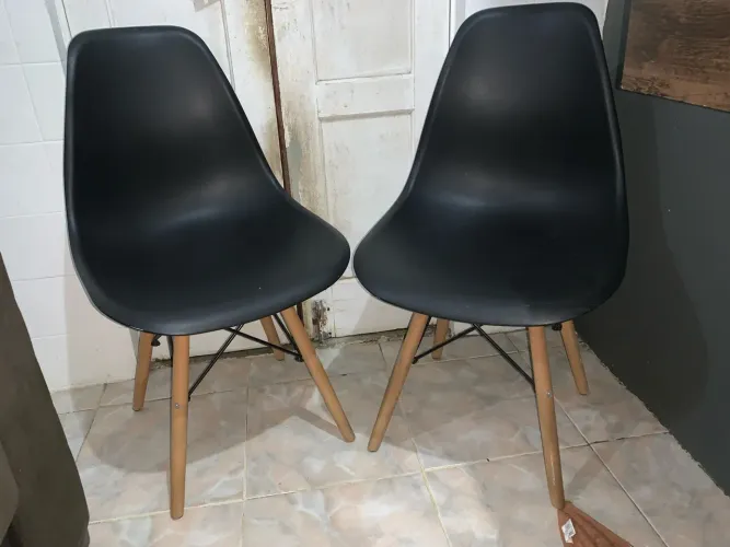 Conjunto Cadeiras Pé Palito Preta