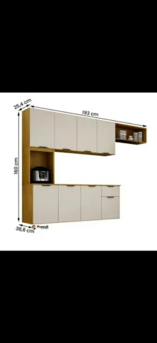 Cozinha maravilhoso 2.66cm Cinamomo/Cinza Chf Moveis