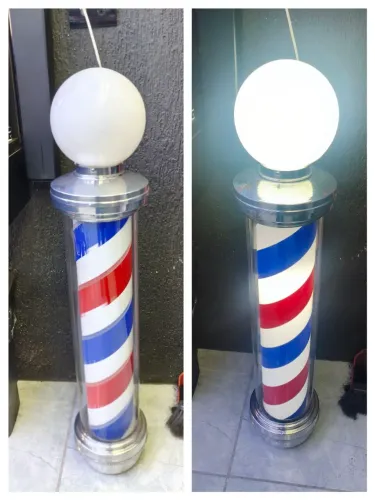 Barber Pole Barbershop Giratório 110 cm 220v