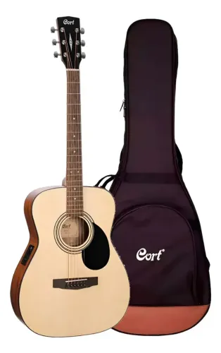 VIOLAO ELETRO-ACUSTICO COM CAPA CORT AF 510F OP/B