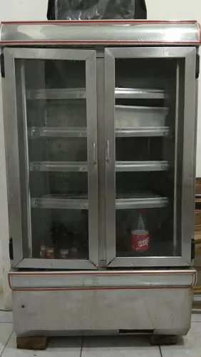 Freezer tampa de vidro duas portas