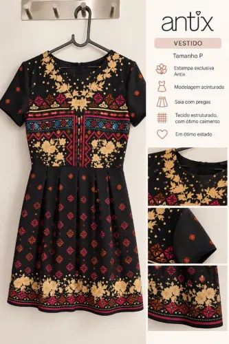 Vestido curto Antix