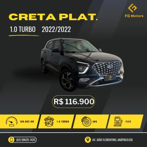 Hyundai Creta Platinum 1.0 TB 12V Flex AUT 2022