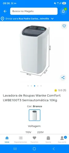 Tanquinho 10 kilos 5 meses de uso. MOTIVO: Mudança 