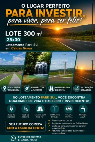 Terreno em Caldas Novas - GO / PARK SUL - QD 17 LT 18 / 308.75 M2