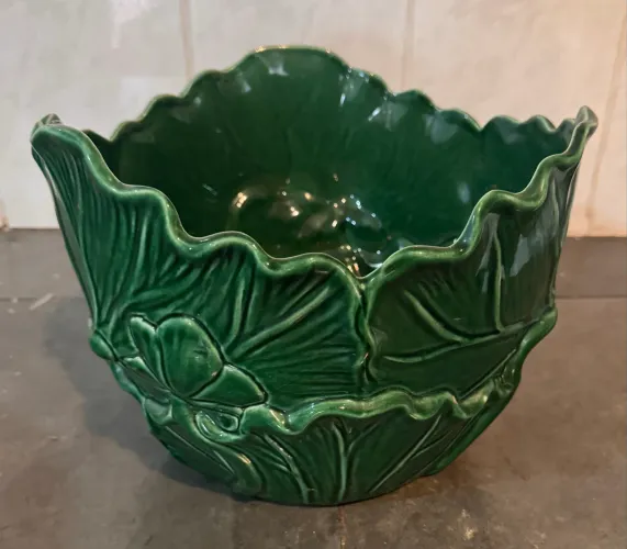 Vaso decorativo de cerâmica verde - Della Robbia