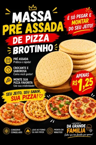 Massa para pizza brotinho de 15 cm por 1,25